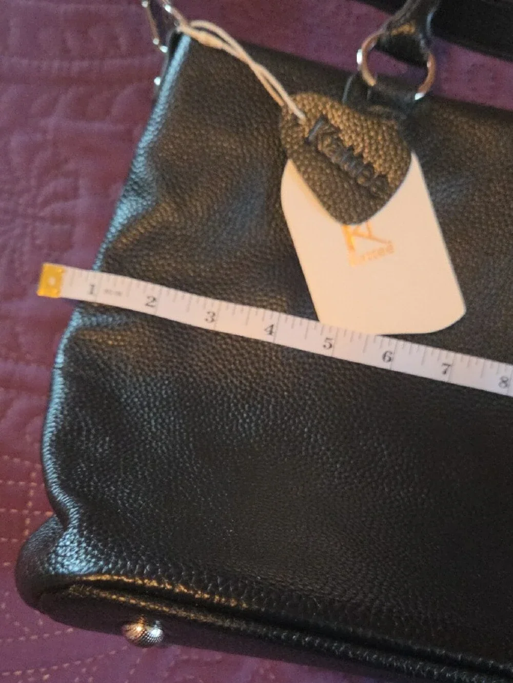 Black Leather Tote Bag - Classic Women's Handbag